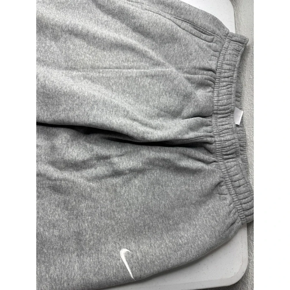 Nike Mens Fleece Sweatpants Heather Gray Embroidered Swoosh Joggers Large